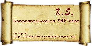 Konstantinovics Sándor névjegykártya